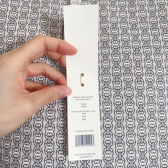 Tory Burch Tote Bag Gemini Link Canvas Patches - Picture 9 of 9